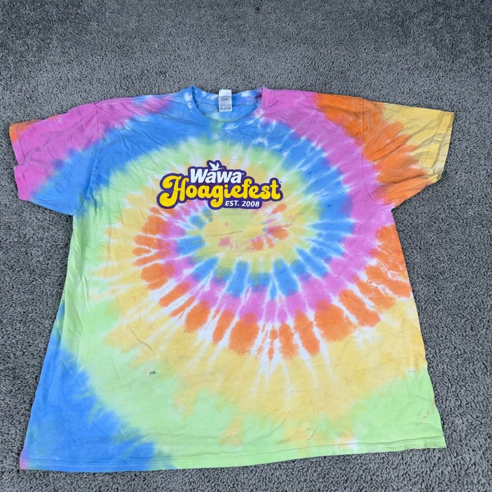 Wawa Hoagiefest Shirt Mens 2XL Tie Dye Rainbow Graphic Advertising Promo - Picture 6 of 9